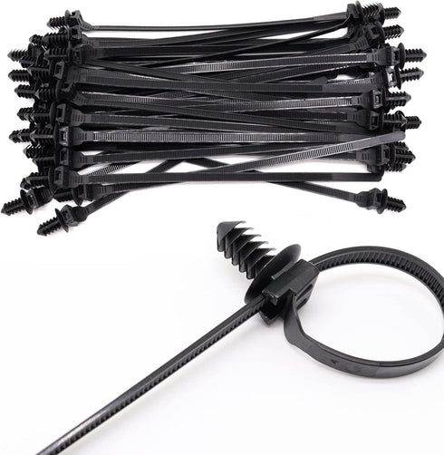 Benliu 50 Pcs Cable Zip Tie, 8.3x0.2 inch Heavy Duty Nylon Push Mount Self Locking Assortment Black, 8.3x0.2inch(50Pcs)...