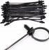 Push Mount Zip Ties, 8 inch Cable Zip Tie Black Wire Tie with Push Pin Fir Tree Zip for Indoor and Outdoor (100 Pack)...
