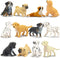 Toymany 12PCS Mini Dog Figurines Playset, Realistic Detailed Plastic Puppy Figures, Hand Painted Emulational Tiny Dogs Animals Toy Set, Cake Toppe...