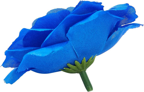 Bright Creations Blue Roses Artificial Flowers - Set of 50 3 in Stemless Silk Roses - Royal Blue Reusable Water-Resistant Faux Bouquet Decor for W...