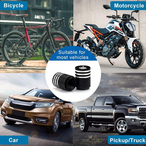 Valve Caps for Car Tires | Universal Tire Valve Stem Caps for Cars SUVs Trucks Motorcycles Bicycles | 4 Pack Skull Gesture Logo Car Decoration Acc...