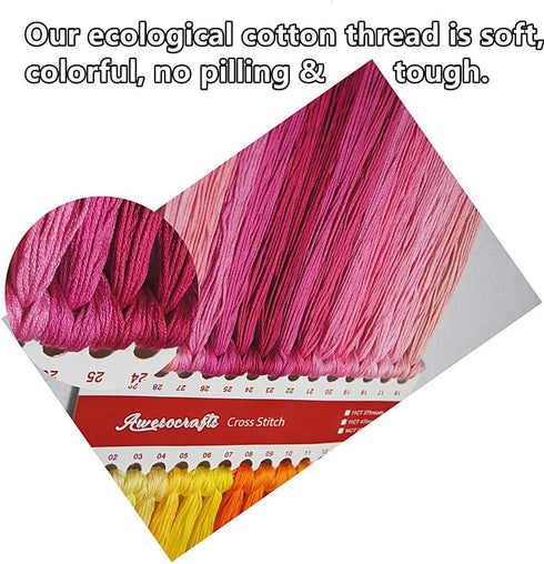 Cross Stitch Kits, Awesocrafts Owl Orange Leaf Cute Bird Autumn Easy Patterns Cross Stitching Embroidery Kit Supplies, Stamped or Counted (Stamped...