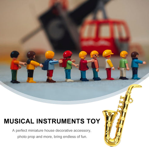 Kisangel Toy Trumpet 10pcs Miniature Saxophone Ornament Mini Plastic Musical Instrument for Mini Music Room(Saxophone) Toy Saxophone...
