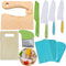 KOLODOGO 10 Pieces Wooden Kids Kitchen Knife Set, Include Wood Kids Knife Plastic Potato Slicers Cooking Knives Children's Safe Knifes Cake Scrape...