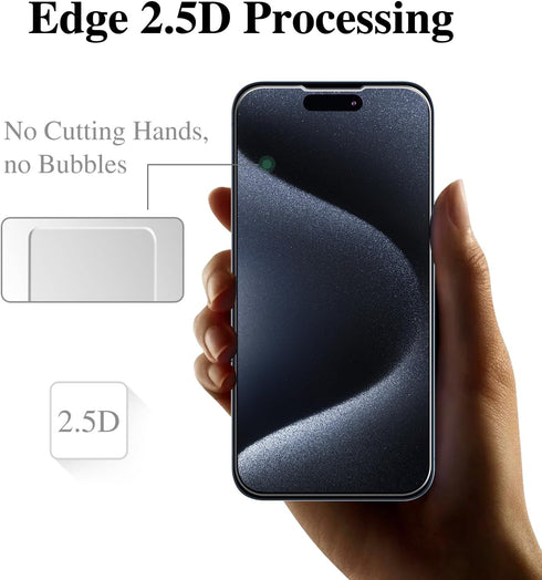 Pokolan (3-Pack) Screen Protector for iPhone 15 Pro Tempered Glass Film, 9H Hardness, Bubble Free, Easy to Install, Case Friendly...