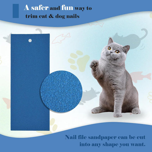 kathson 6 Pcs Cat Nail File Scratcher,Cats Scratch Stickyback Sandpaper Replacement Dog Nail Paw Scratch Pad with Hanging Hole Nail Files Scratchi...