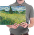 Wieco Art Modern Abstract Giclee Canvas Prints Wall Art Green Field 1889 by Van Gogh Famous Oil Paintings Reproduction Artwork Stretched and Frame...