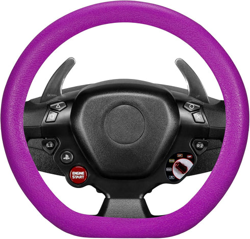 Spurtar Steering Wheel Cover, Soft Silicone Leather Texture Steering Wheel Covers, 14"-15" Anti-Slip Car Purple Steering Wheel Cover, Car Steering...