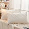 JAUXIO Diamond Pinch Pleated Crystal Velvet Pillowcases 2 Pack Solid Pintuck Throw Cushion Cover for Home Decor Hidden Zipper Closure (Cream, Stan...