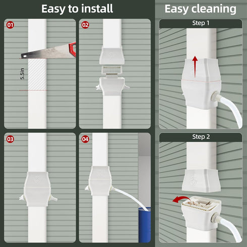 Rainwater Collection System, Rain Barrel Diverter Kit for 2 X 3 and 3 X4 inch, Down Spout RainWater Diverter...