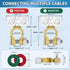 Battery Terminals 1 Pair, Battery Terminal Connectors Clamps Pure Brass, Battery Cable Ends Positive Negative with Anti-Corrosion Pad for Car RV A...