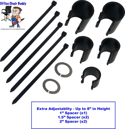 Office Chair Buddy XL - Fix Your Sinking Office Chair in Minutes - Up to 8 Inches of Height Settings - No Tools Needed, Black...
