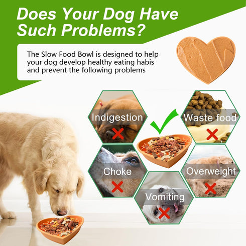Silicone Slow Feeder Dog Bowls & Cat 2-in-1 Puzzle Dog Bowls Pet Food Bowls Encourages Slow Eating Lick Mat Design, Reduces Gulping, Dishwasher Fi...