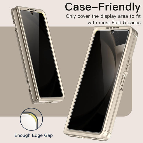 JETech Front Privacy Screen Protector for Samsung Galaxy Z Fold 5, Anti-Spy Tempered Glass Film with Easy Installation Tool, Case-Friendly, 2-Pack...