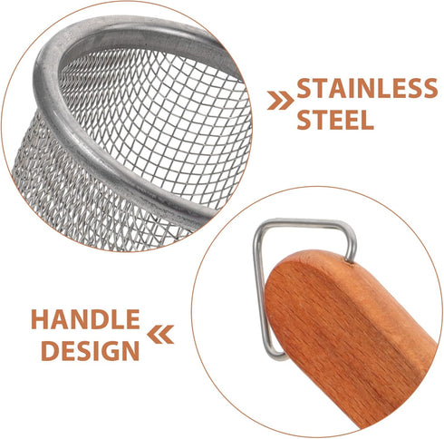 Kichvoe Stainless Steel Noodle Strainer Mesh Pasta Basket Spaghetti Boiling Basket Fine Wire Mesh Sieve Cooking Frying Spider Spoon for Pasta Rame...