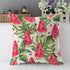 Mugod Slices of Watermelon Throw Pillow Exotic Tropical Fruit Leaves Seed Red Green Cotton Linen Square Cushion Cover Standard Pillowcase 18x18 In...