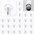 Mlici 24 Pack Clear Self-Adhesive Wall Hooks, 30lbs Heavy-Duty Sticky Hooks for Kitchen Bathroom, Without Nails Reusable Utility Hooks for Hanging...