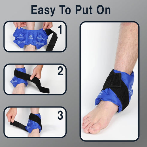 Fittest Pro Ankle Ice Pack Wrap for Swelling, Ice Pack for Ankle Injuires Reusable Ankle Cold Pack Wrap Hot Cold Therapy Ankle Ice Wrap for Sprain...