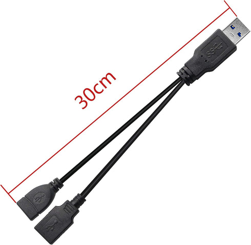 GINTOOYUN USB 3.0 Splitter Cable,USB Type A 3.0 Male to 3.0 Female and 2.0 Female Y Extension Splitter Cable for PC,Laptop,Length 30cm...