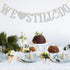 We Still Do Banner for Wedding Anniversary Party Decorations Sign Photo Prop (Silver Glitter)...