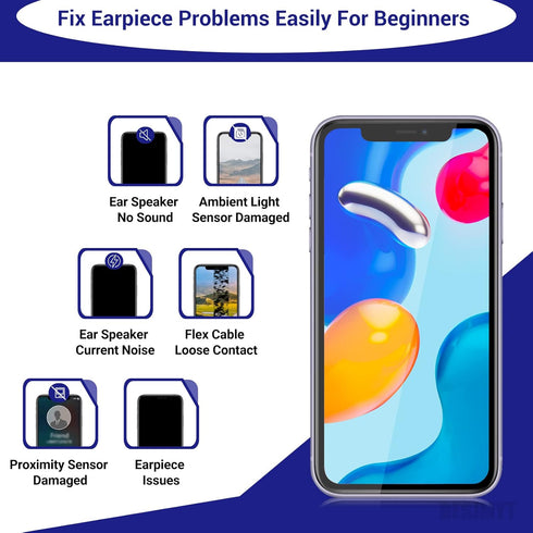 for iPhone 11 Pro Max Ear Speaker Replacement Repair NEW Front Earpiece Module with Ambient Light Sensor Part Flex Cable Connector Fix Tools Kit P...