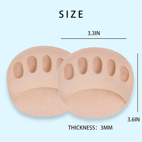 Ball of Foot Cushions (5 Pairs) - Metatarsal Pads for Women & Men, Soft Forefoot Pads for Ball of Feet, Reusable, Breathable, Prevent Pain & Disco...