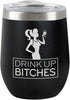 Chris's Stuff 12 oz Wine Tumbler - Iced Coffee Mug with Splash-Proof Lid Stainless Steel Double Wall Vacuum Insulated with Inner Layer Copper Keep...