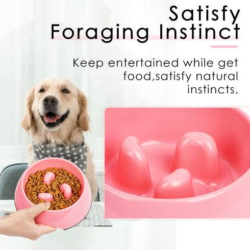 Super Design Slow Feeder Dog Bowl, 1 Cup, Nonslip, Heat-Resistant, Sturdy, Suitable for Small to Medium Sized Dogs...