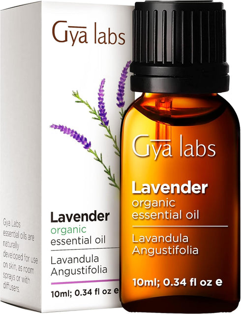 Gya Labs Organic Lavender Essential Oil for Diffuser & Skin - 100% Natural Organic Lavender Oil for Aromatherapy & Feelings of Relaxation - Lavend...