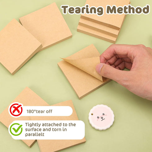 EOOUT Brown Sticky Notes, 3x3 Inches, 8 Pads, Self-Stick Note Pads, 100 Sheets/Pad, Super Adhesive Memo Pads, Easy to Post Notes for Study, Works ...