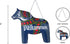Swedish Themed Wood 8" Blue Dala Horse House Welcome Valkommen Sign with Artwork Decal & Hand Painted Accents | ScandinavianGiftOutlet...