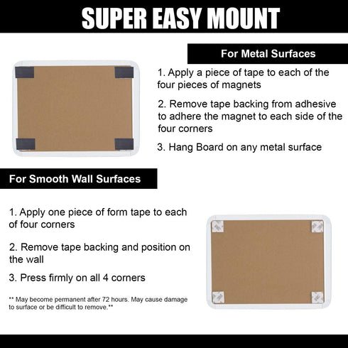 Magnetic Dry Erase Board for School Locker, 8.5" x 11", White-framed with Marker and 2 Magnets - Small Whiteboard for School, Home, Office, Travel...