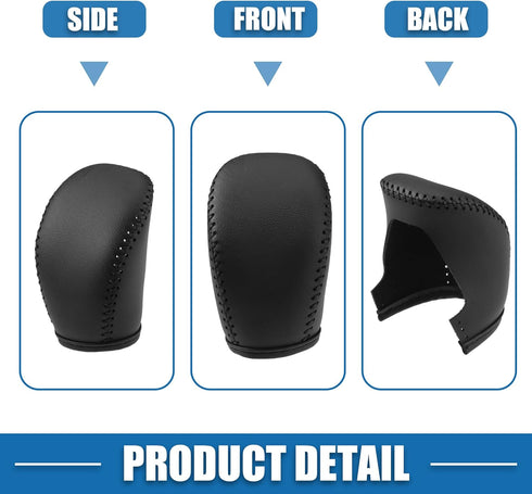 Gear Shift Head Knob Cover Transmission Lever Trim for Infiniti Q50 2018 2019 2020 2021 2022 2023 2024 Faux Leather Black...