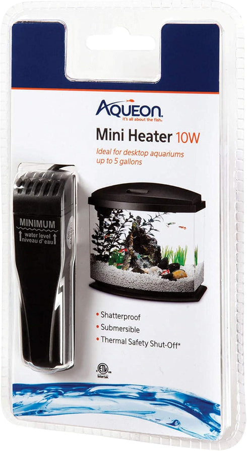 Aqueon Small Aquarium Fish Tank Submersible Mini Flat Heater Up to 5 Gallon Aquariums, 10 Watts...