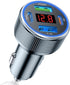 USB C Car Charger Adapter, 78W 4 Port Metal Car USB Charger with Voltmeter Dual USB C Car Phone Charger Fast Charging Type C Cigarette Lighter Ada...