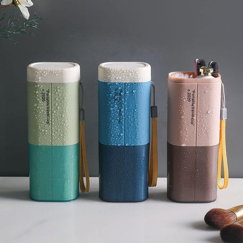 Travel Toothbrush Case Multifunctional Toothpaste Container Case Portable Business Trips Wash Cup Holder Organizer Toothbrushes Towel Storage Box ...