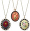 MWOOT 3 Pack Pendant Embroidery Starter Kit for Beginners, Retro Necklace Series Cross Stitch Tools for Necklace & Earrings & Hand Sewing Jewelry ...