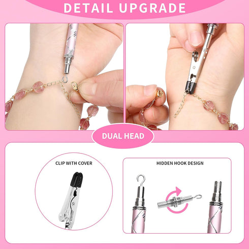 Bracelet Helper Tool - Bracelet Helper to Put on Yourself, Quick Release Fastening Jewelry Clasp Helpers, Metal Bracelet Assist Tool with Hideable...