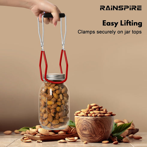 Canning Jar Lifter, Canning Tongs Jar Lifter, Canning Tools, Canning Supplies for Home Kitchen, Stainless Steel, Red...