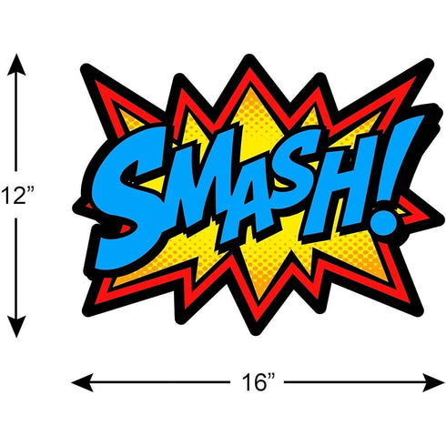 Bigtime Signs 12 Pieces Super Hero Stickers - Superhero Party Decorations for Birthday - Superhero Themed Party Favors - 12"x16" Sound Effect Sign...