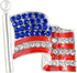 Alilang America USA Patriotic American Red White Blue Crystal Rhinestone Waving Flag Brooch Pin...