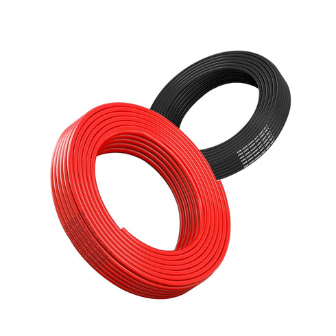 18 gauge flexible Electrical wire 25FT Black and 25FT Red Extension Cable 18AWG Stranded oxygen free copper wire for Automotive solar panel led la...
