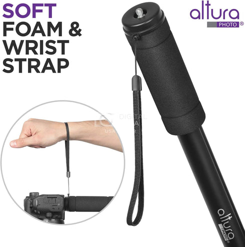 Altura Photo 62-Inch Camera Monopod - Heavy Duty Monopod for Canon, Nikon, & Sony Mirrorless & DSLR Cameras - Steady Photography Monopod - Lightwe...
