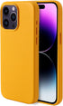 Genuine Leather Case for iPhone 15 Pro Max (6.7 inch) Top Litchi Grain Leather Magnetic Phone Case- Compatible with Magsafe - Yellow...