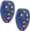 Key Fob Keyless Entry Remote fits 2007-2014 Chevy Tahoe Suburban / Cadillac Escalade / GMC Yukon (Blue), Set of 2...