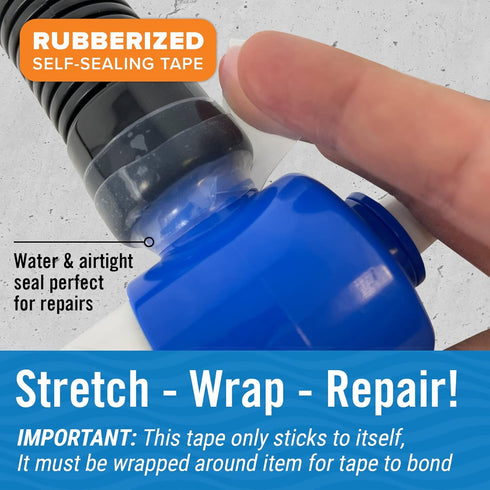 Better Boat Heavy Duty Silicone Tape Plumbing Self Fusing Plumbing Tape Silicone Water Pipe Rubber Tape Hose Repair Water Seal Fusion Coax Seal El...