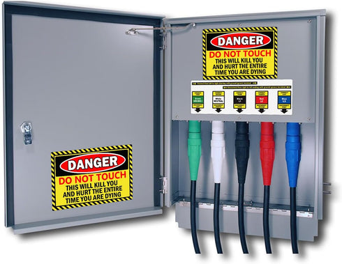 Do Not Touch Stickers 'DO NOT Touch" Danger Warning Labels 5 x 7 Inch - This Will Kill You Electrical Shock Hazard High Voltage Electrocution Viny...
