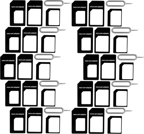 New Nano and Micro Sim Adapter with Eject Pin Needle - 10 Pack...