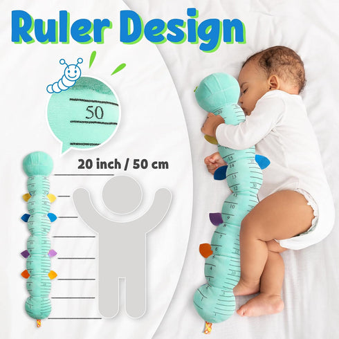 Baby Toys Musical Caterpillar,Infant Toys Stuffed Animal Toys with Ruler Design and Ring Bell,Baby Teething Toys for Tummy Time Newborn Boys Girls...