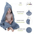 MICHLEY Unisex Baby Animal Hooded Bath Towel Soft Cotton Beach Swimming Bathrobe for 0-6T, Grey...